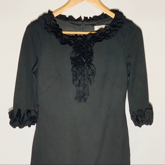 Trina Turk Dresses & Skirts - *Trina Turk black ruffle dress, 3/4 length, size 4